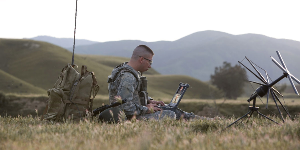 Soldier Video Conference on Rugged Tablet
