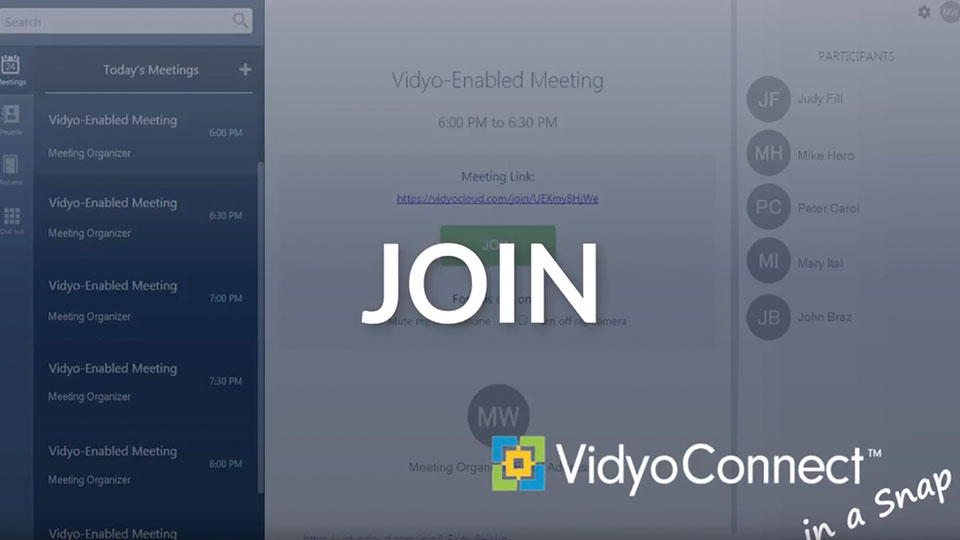 Join VidyoConnect in a Snap