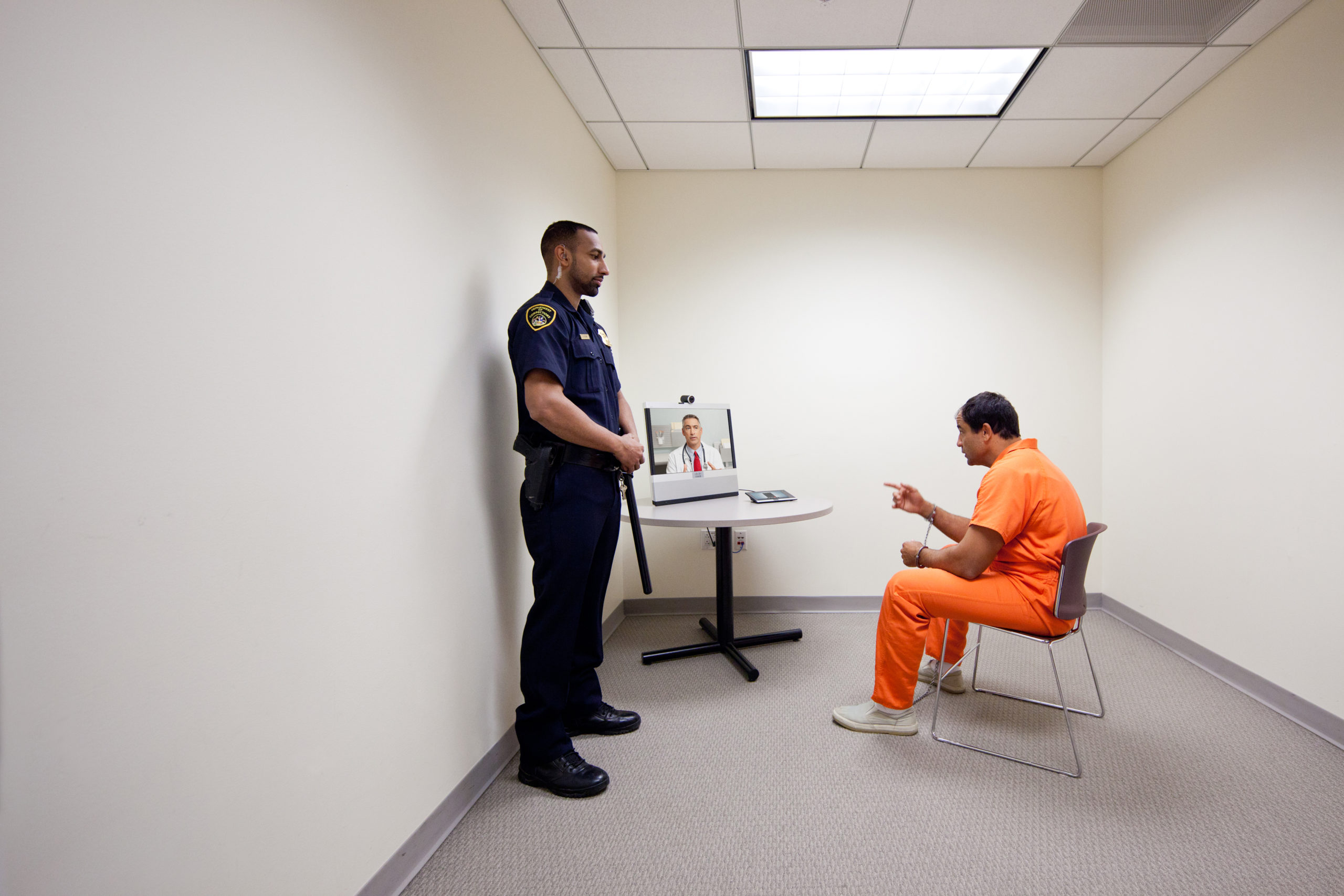 inmate talking to doctor virtually